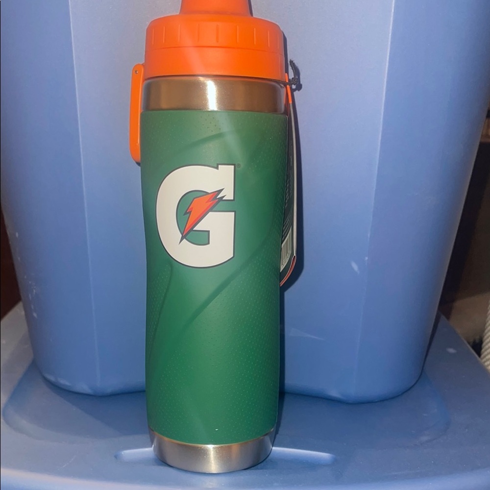 Green and Orange Insulated Sports Bottle
